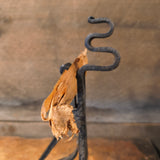 Antique Primitive Make- Do Early Iron Rush Holder.