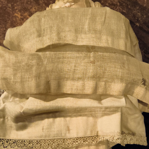 Antique German Low-Brow China Head Doll 12"