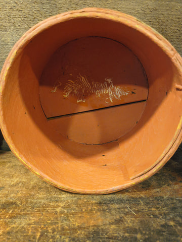 Antique Primitive Old Salmon Painted Wooden Dry Measure Pantry Box