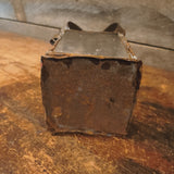 Antique 18th/Early 19thC Primitive Tin Glass Candle Lantern 4"x11", As Found Patina