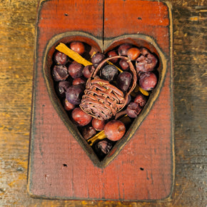 Primitive Wooden Heart Spice Holder