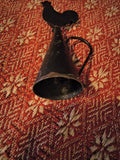Primitive Tin Rooster Candle Snuffer w/ a set of 4" Faux Tallow Candles