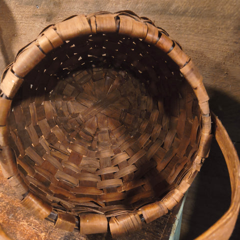 Antique Primitive Wooden Basket