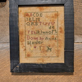Primitive Cross Stitching with Wooden Frame