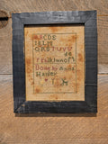 Primitive Cross Stitching with Wooden Frame