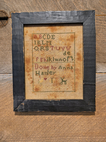 Primitive Cross Stitching with Wooden Frame