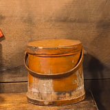 Antique Primitive Woode Pumpkin Colored Firkin