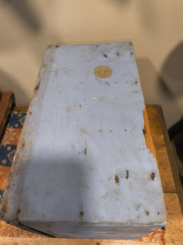 Primitive Old Blue Box With Shelves