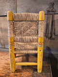 Antique Primitive Child Size Rush Chair.