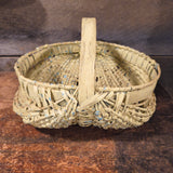 Antique Primitive Oak Split Half Buttocks Basket