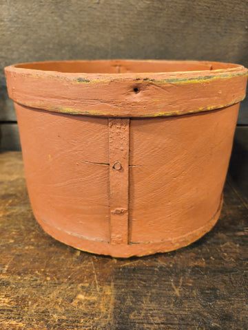 Antique Primitive Old Salmon Painted Wooden Dry Measure Pantry Box