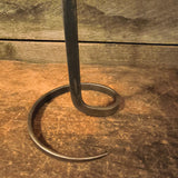 Vtg Brutalist Hand Wrought Iron Candle Stick w/ candle