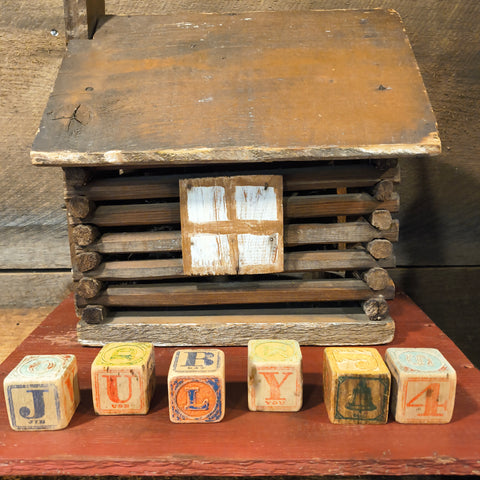 July 04 Vintage Wooden Blocks