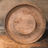 Antique Primitive Wooden Bowl with Wooden Spoon