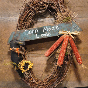 Primitive Fall Grapevine Wreath