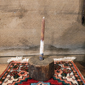 Antique Primitive Wooden Candle Holder