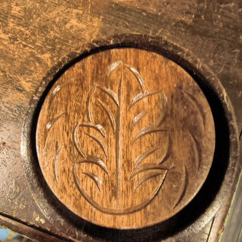 Primitive Wooden Butter Mold of a Leaf