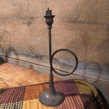 Primitive Vintage Cast Iron Taper Candlestick Holder 13"