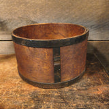 Antique bentwood Grain Measuring Bucket w/ Iron Banding