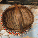 Antique Woven Splint Buttocks Egg Gathering Basket