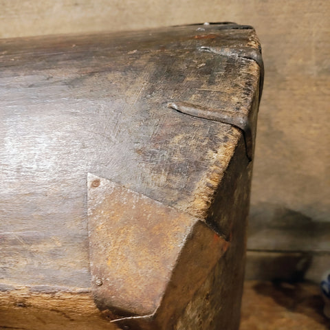 Antique Chinese Rice Grain Harvest Basket Bucket Scoop Measure