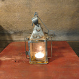 Antique Tin Lantern w/ Glass Panels