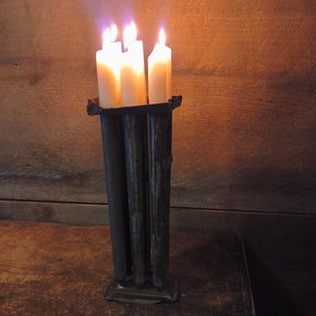 Antique 19th Century Primitive Tin 6 Tube Candle Mold 11”