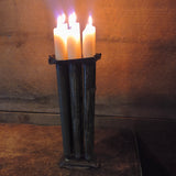 Antique 19th Century Primitive Tin 6 Tube Candle Mold 11”