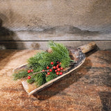 Antique Wooden Scoop with greenery