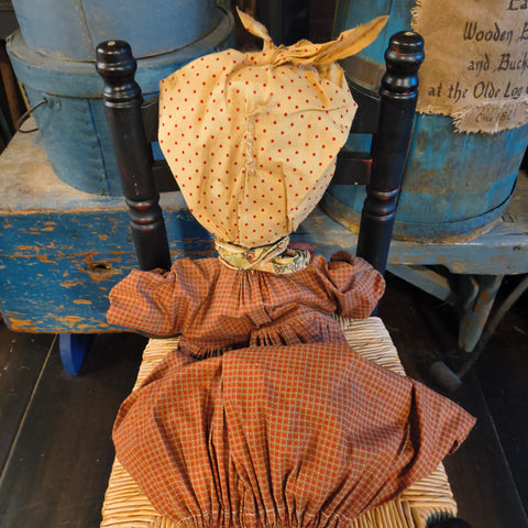 Primitive Vintage Folk Mammy Doll Bag Holder