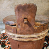 Antique Primitive Piggin Firkin Sugar Bucket Old Red Paint Bentwood Staved