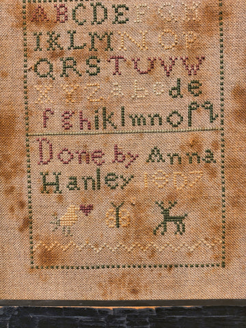 Primitive Cross Stitching with Wooden Frame
