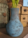 Primitive Wooden Vase w/ Flowers