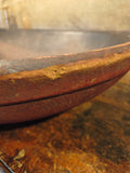 Antique Original Red Paint Wooden Bowl