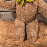 Primitive Straw-Stuffed Teddy Bear 11"