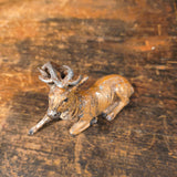 A Set of 3 Antique German Cast Metal Putz Deer