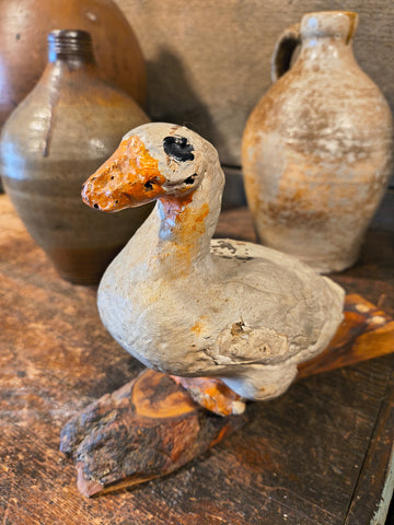 Antique Early Concrete Duck