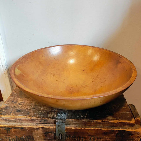 Vintage Primitive Large Wooden Bowl