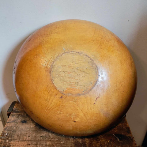 Vintage Primitive Large Wooden Bowl