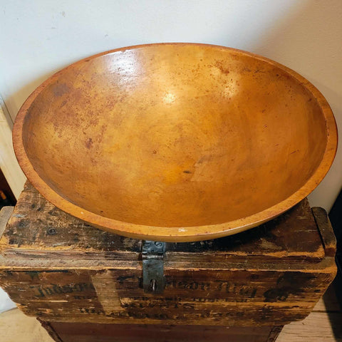 Vintage Primitive Bowl With Darker Spots