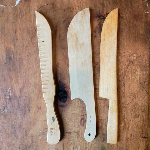Vintage Wood Knifes Set Of 3